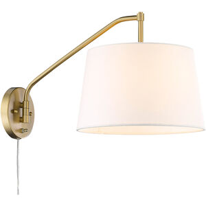 Ryleigh 1 Light 12 inch Brushed Champagne Bronze Articulating Wall Sconce Wall Light in Modern White, Adjustable